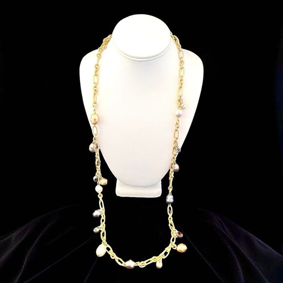 Vintage Joan Rivers Necklace Czech Glass Pearls Crystal Accents 10W - Picture 2 of 4